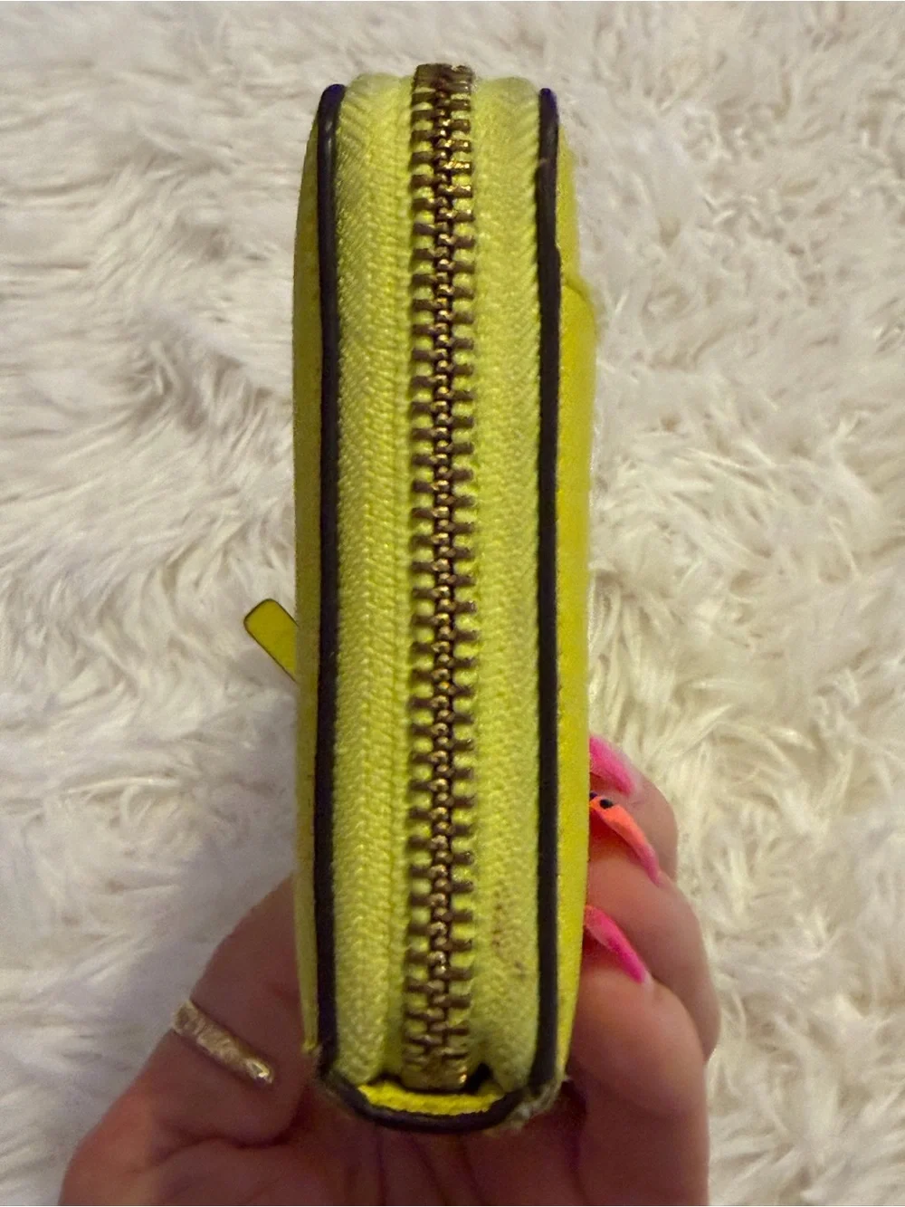Kate Spade Neda Newbury Lane Zip Around Wallet Neon Yellow
